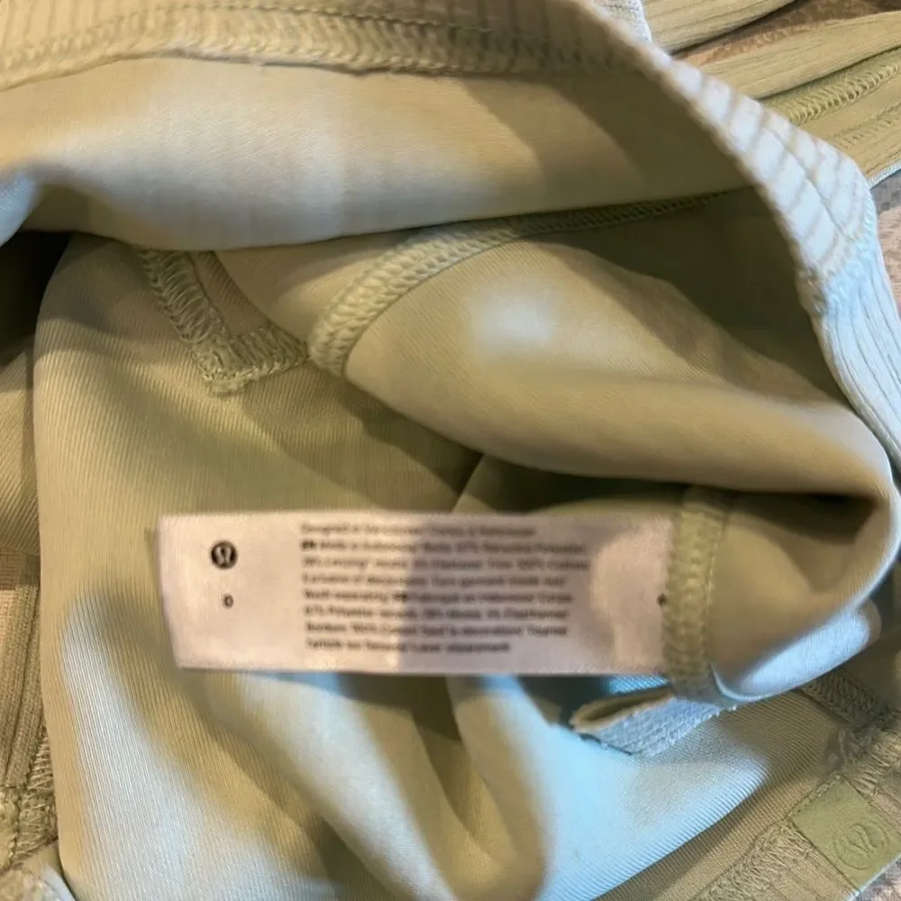 Lululemon Ribbed Softstreme Cropped Tank Kohlrabi Green - Size: 0